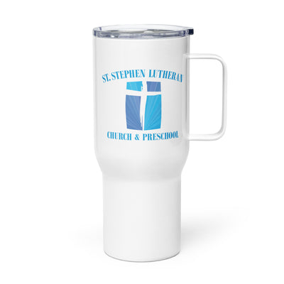 St. Stephen Lutheran Church Full Logo Stainless Steel Travel Mug with Handle