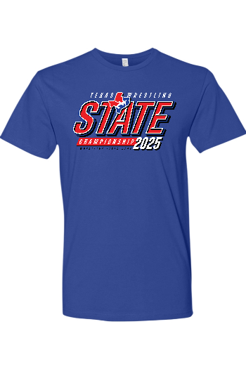 Texas USA State Wrestling Tournament 2025 LAT Fine Jersey Tee - 6901