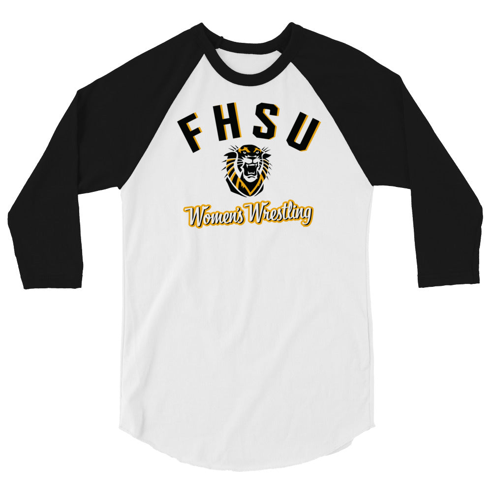 Fort Hays Women's Wrestling Unisex 3/4 Sleeve Raglan Shirt