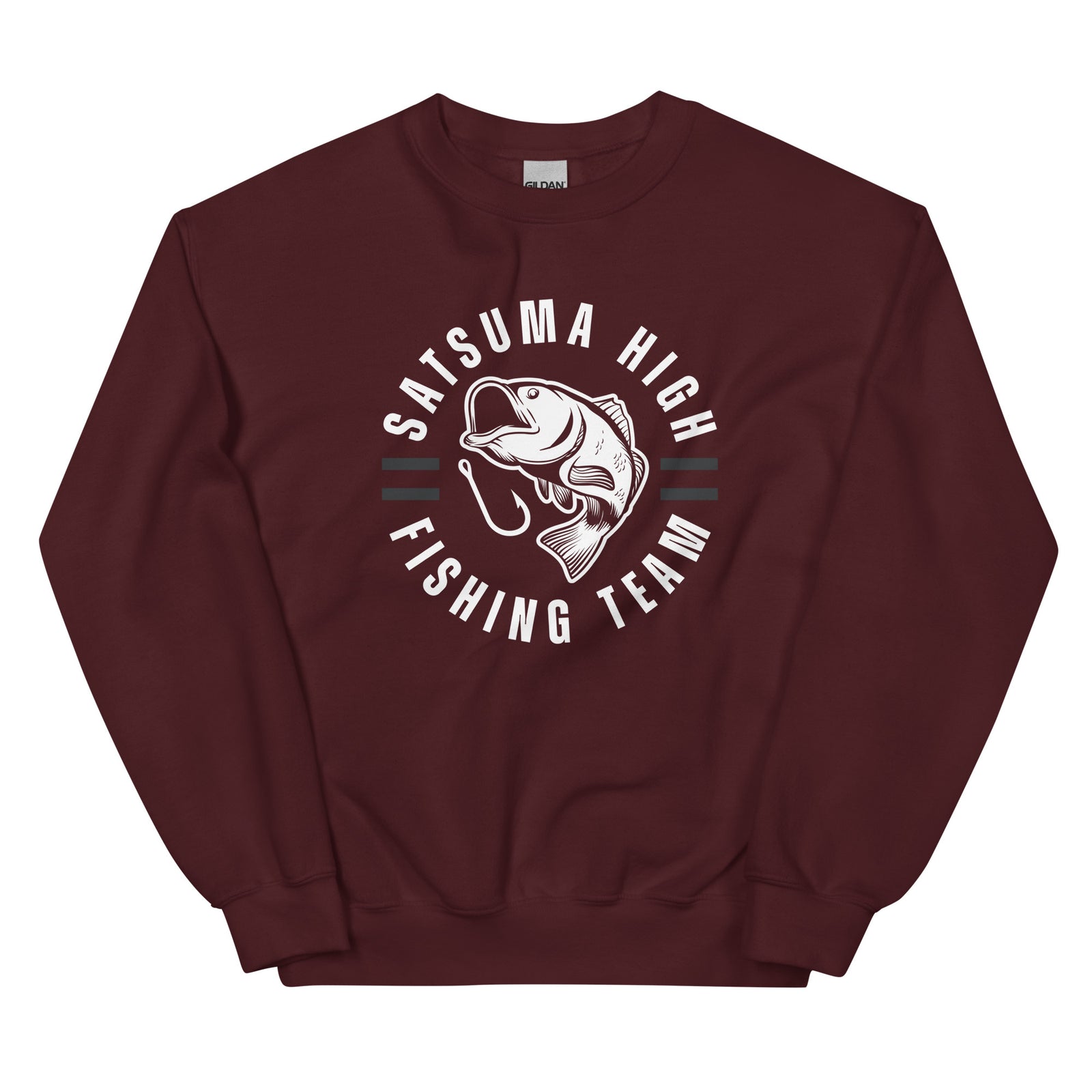 Satsuma Fishing Team  MAROON Unisex Crew Neck Sweatshirt