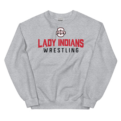 Fort Osage Wrestling Lady Indians  Unisex Crew Neck Sweatshirt