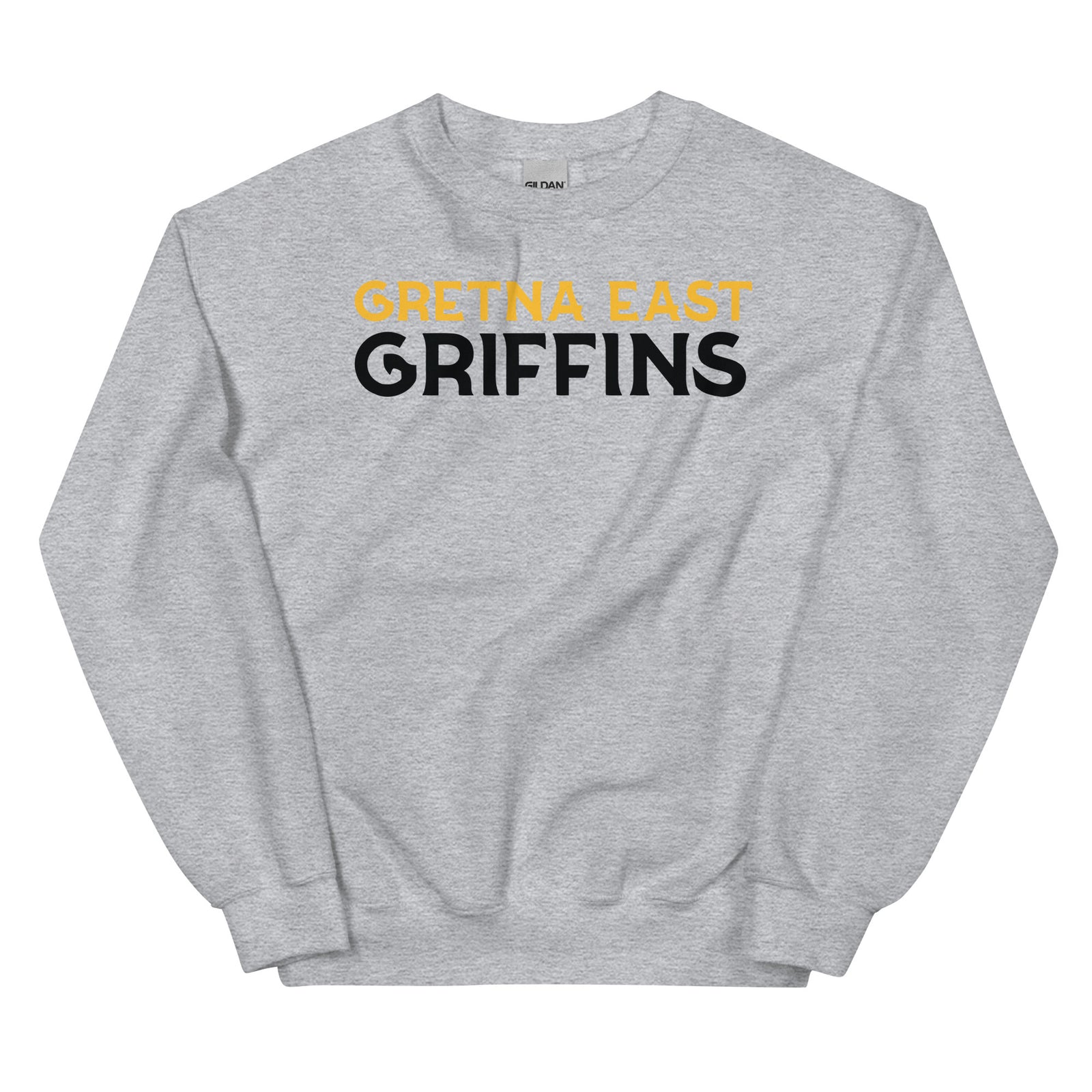Gretna East  Grey Griffins Embroidery Unisex Crew Neck Sweatshirt