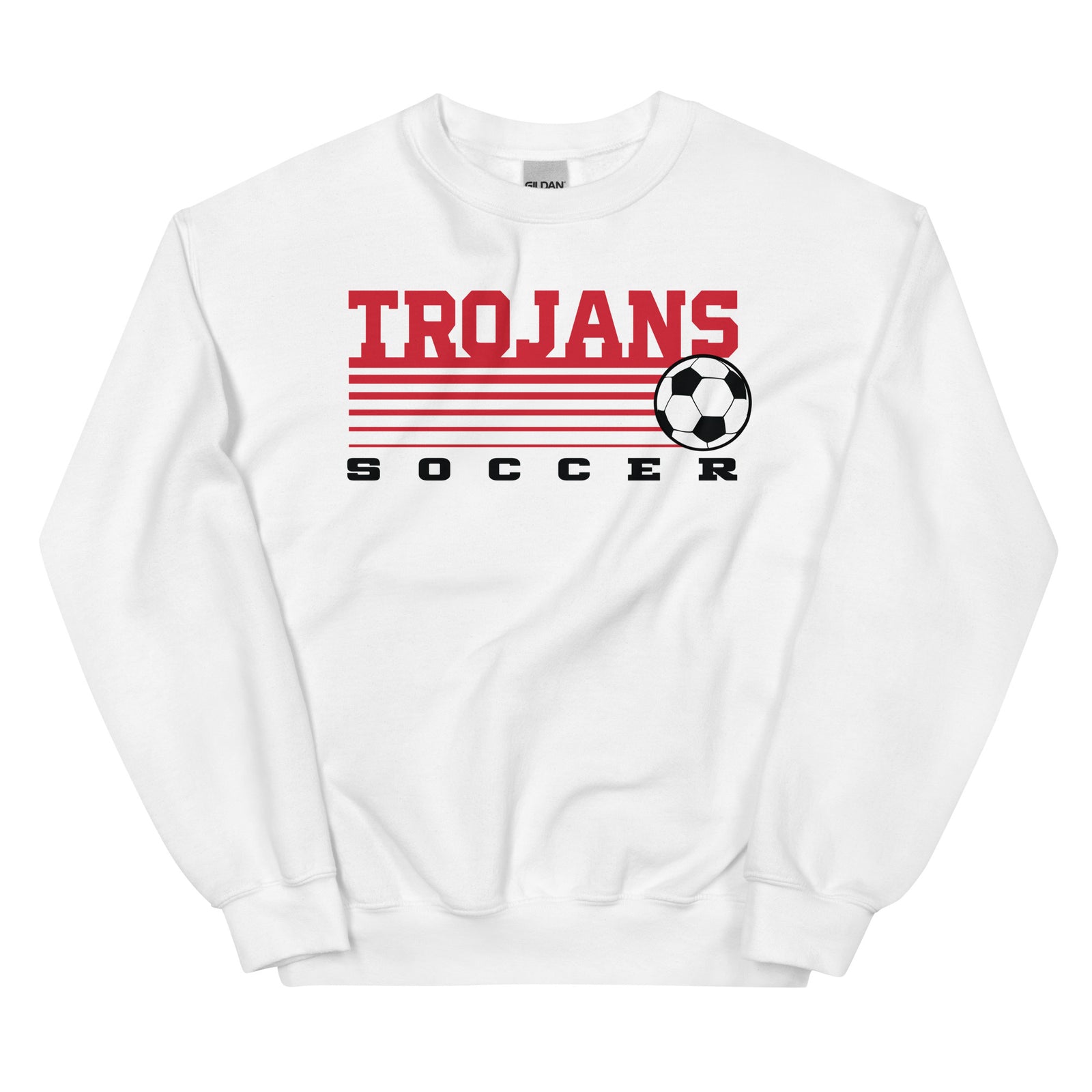 Park Hill Men's Trojans Soccer White Unisex Sweatshirt