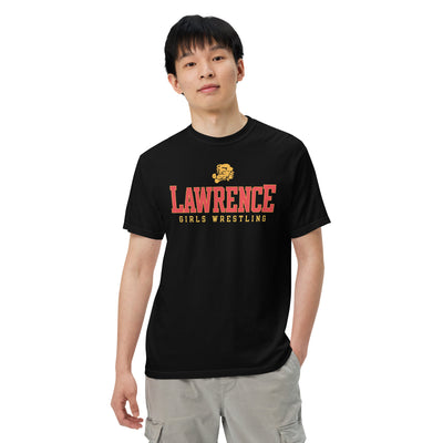 Lawrence Girls Wrestling  Mens Garment-Dyed Heavyweight T-Shirt