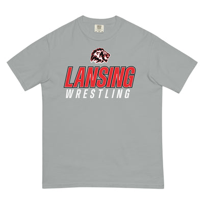 Lansing Wrestling  Mens Garment-Dyed Heavyweight T-Shirt