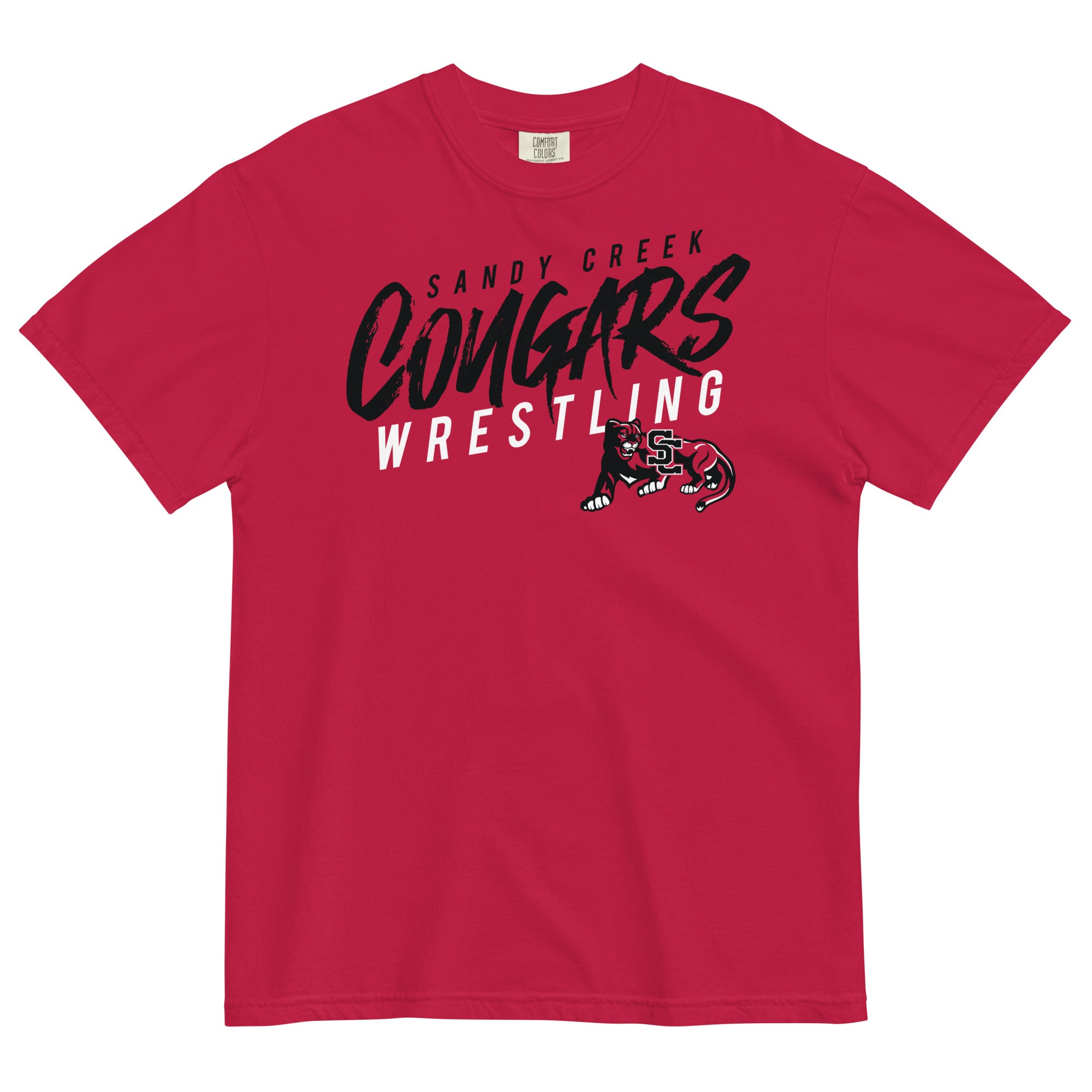 Sandy Creek Wrestling Mens Garment-Dyed Heavyweight T-Shirt