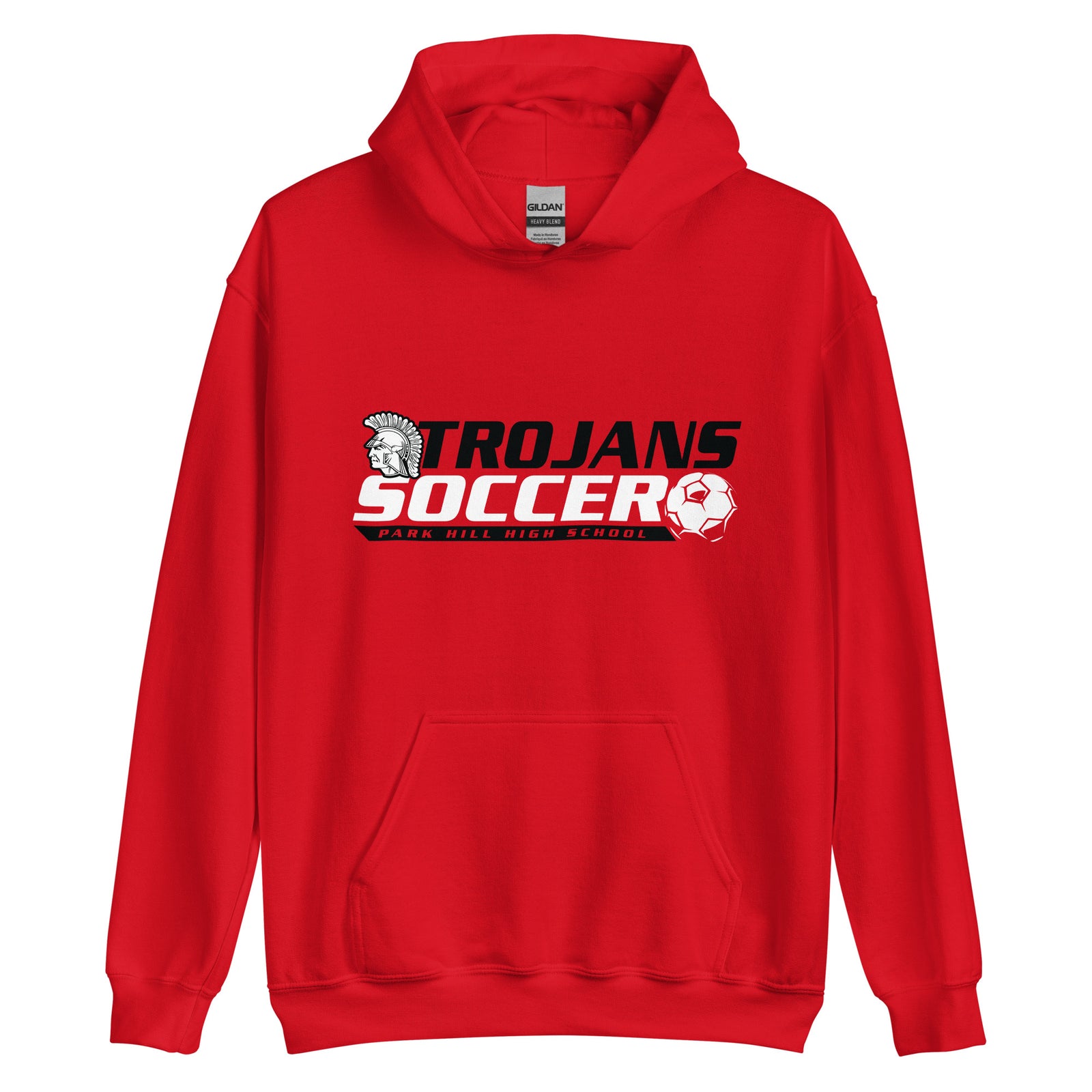 Park Hill Men's Trojans Soccer Red Unisex Hoodie