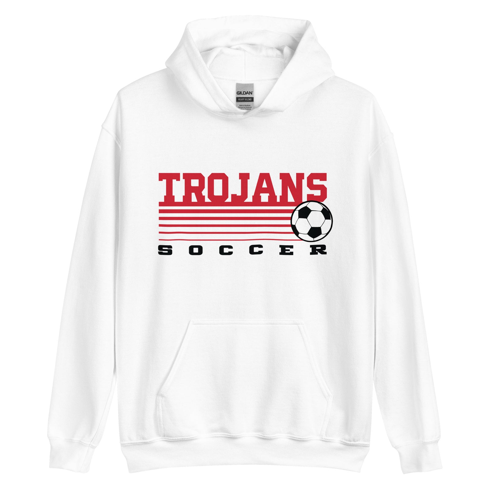 Park Hill Men's Trojans Soccer White Unisex Hoodie