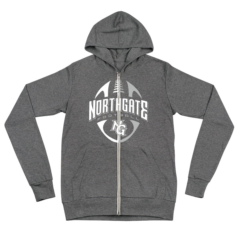Northgate Middle School - Football Unisex Lightweight Zip Hoodie