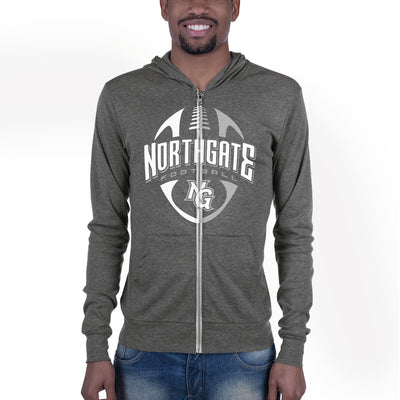 Northgate Middle School - Football Unisex Lightweight Zip Hoodie