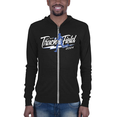 Fort Riley Track & Field Unisex Lightweight Zip Hoodie