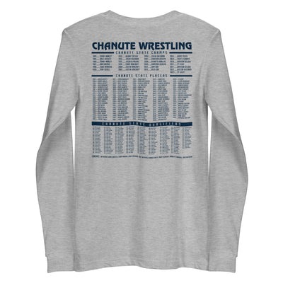 Chanute All-Time State Wrestling List Unisex Long Sleeve Tee