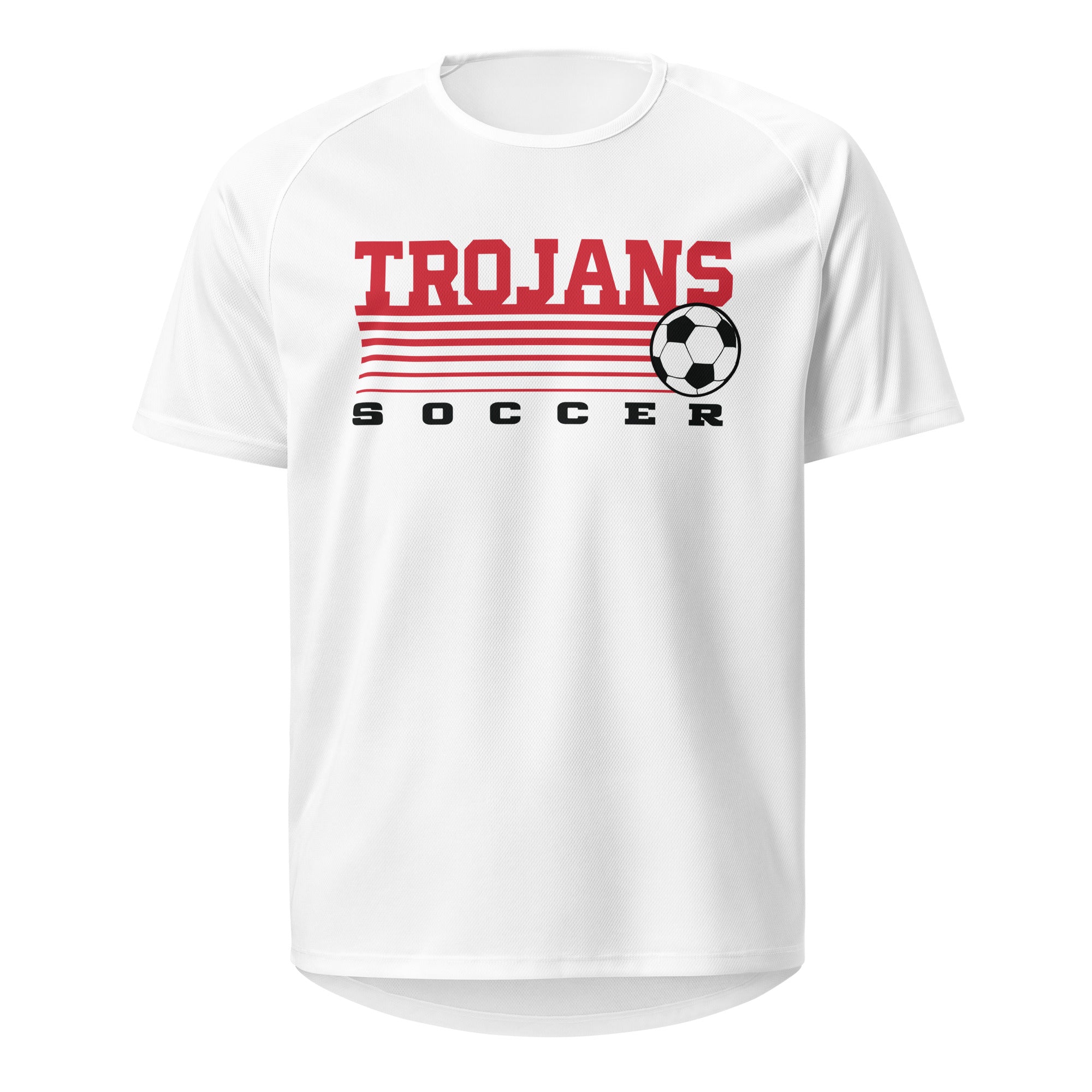 Park Hill Men's Trojans Soccer White Unisex performance crew neck t-shirt