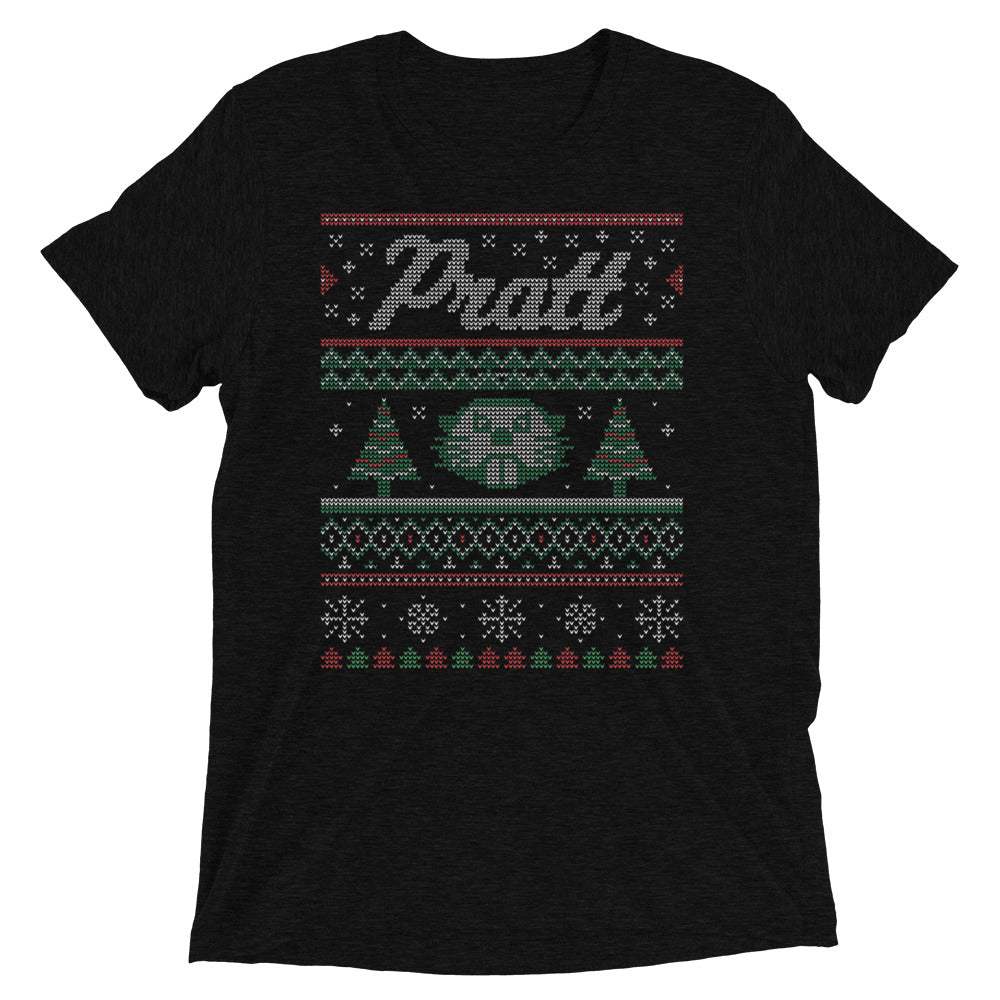Pratt Community College Christmas Sweater Short sleeve triblend t-shirt