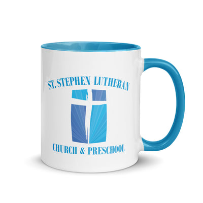 St. Stephen Lutheran Church Full Logo White Ceramic Mug with Color Inside