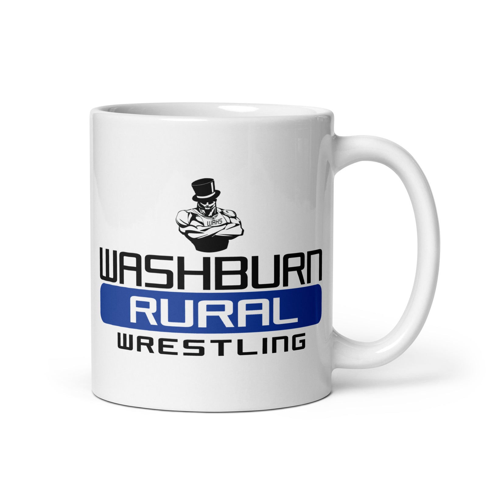 Washburn Rural Wrestling White glossy mug