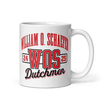 William O. Schaefer Elementary White glossy mug