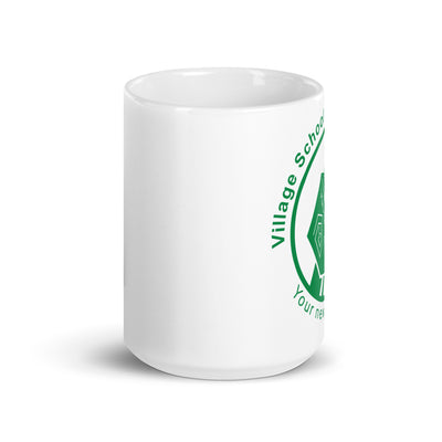 The Village School Broadcast White glossy mug