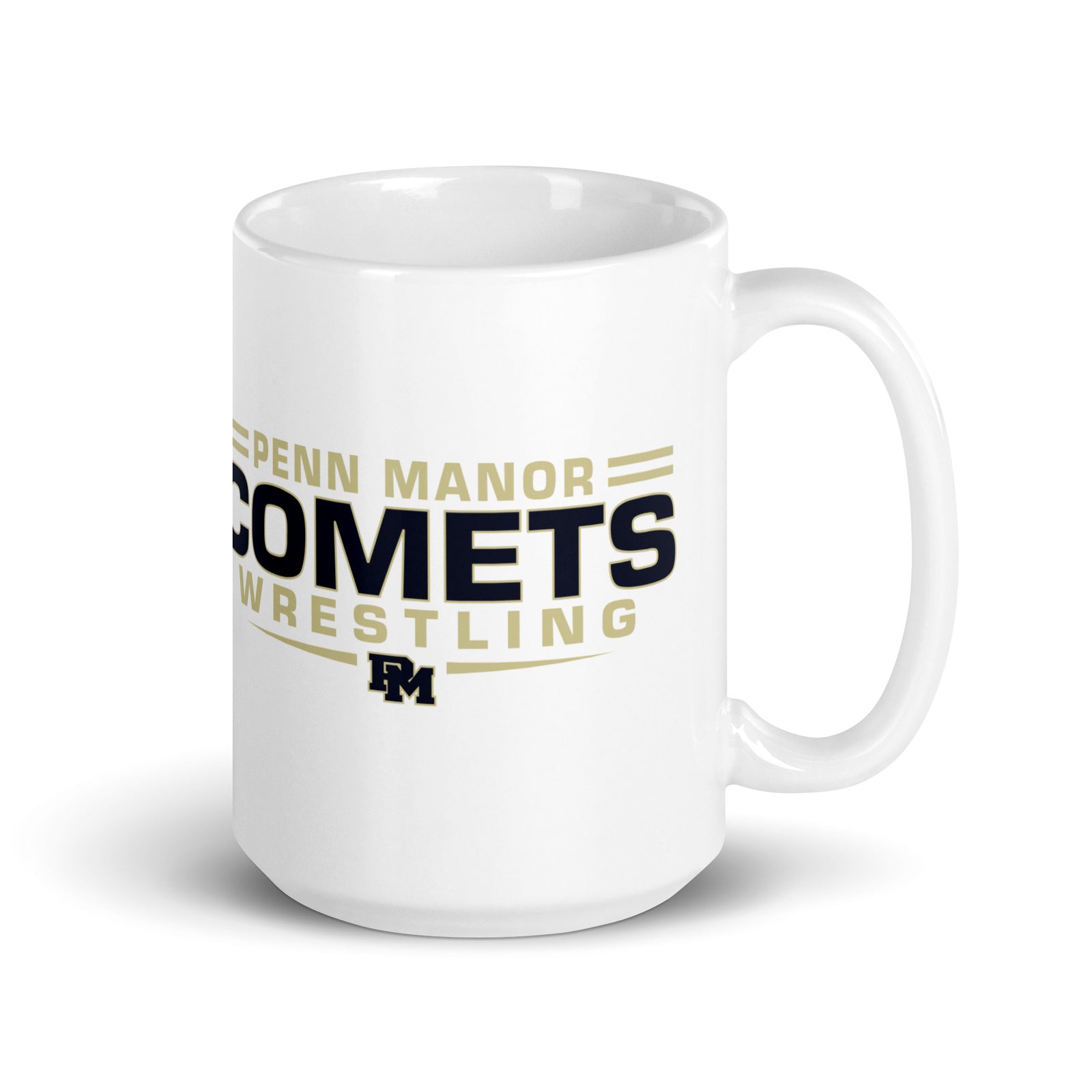 Penn Manor Comets Wrestling  White Glossy Mug