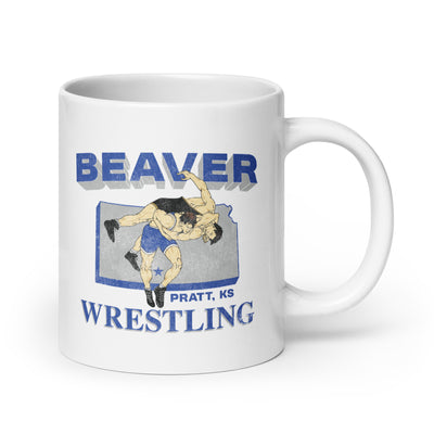 Pratt Community College Beaver Wrestling KS White Glossy Mug