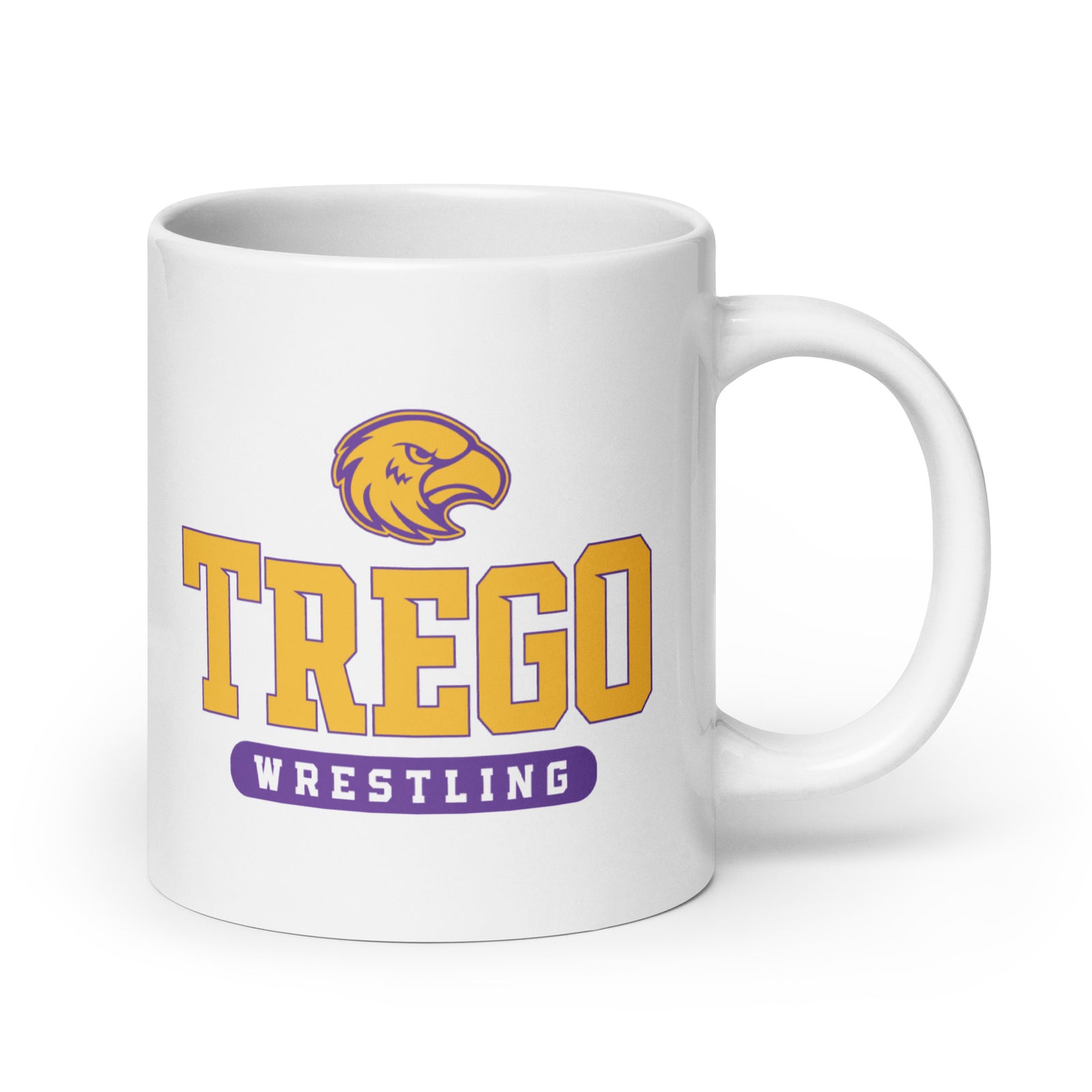 Trego Community High School Wrestling White Glossy Mug