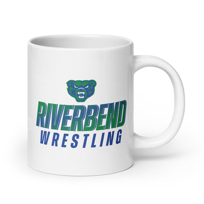 Riverbend Wrestling White glossy mug