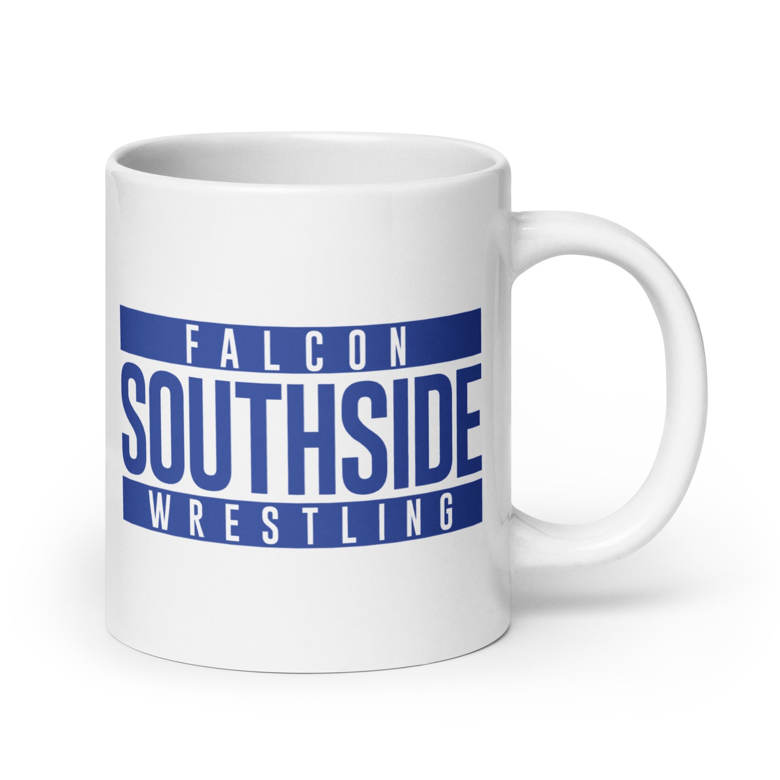 Olathe South Wrestling White Glossy Mug