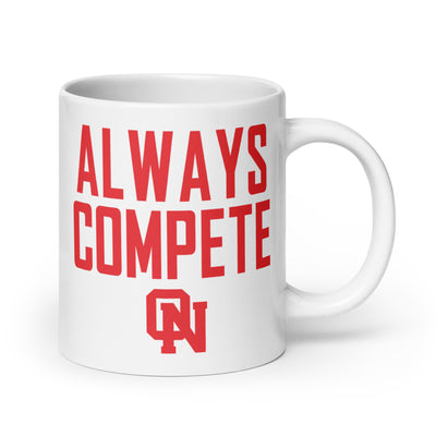 Olathe North Track & Field Always Compete White glossy mug