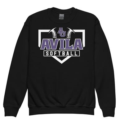 Avila Softball Youth Crew Neck Sweatshirt