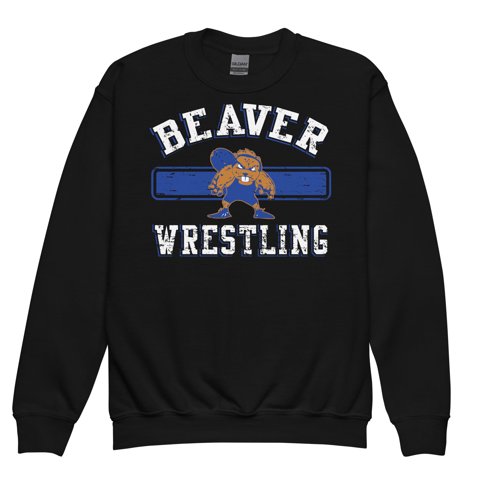 Pratt Community College Beaver Wrestling Classic Youth Crew Neck Sweatshirt