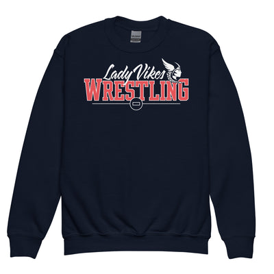 Lady Vikes Wrestling Youth Crewneck Sweatshirt