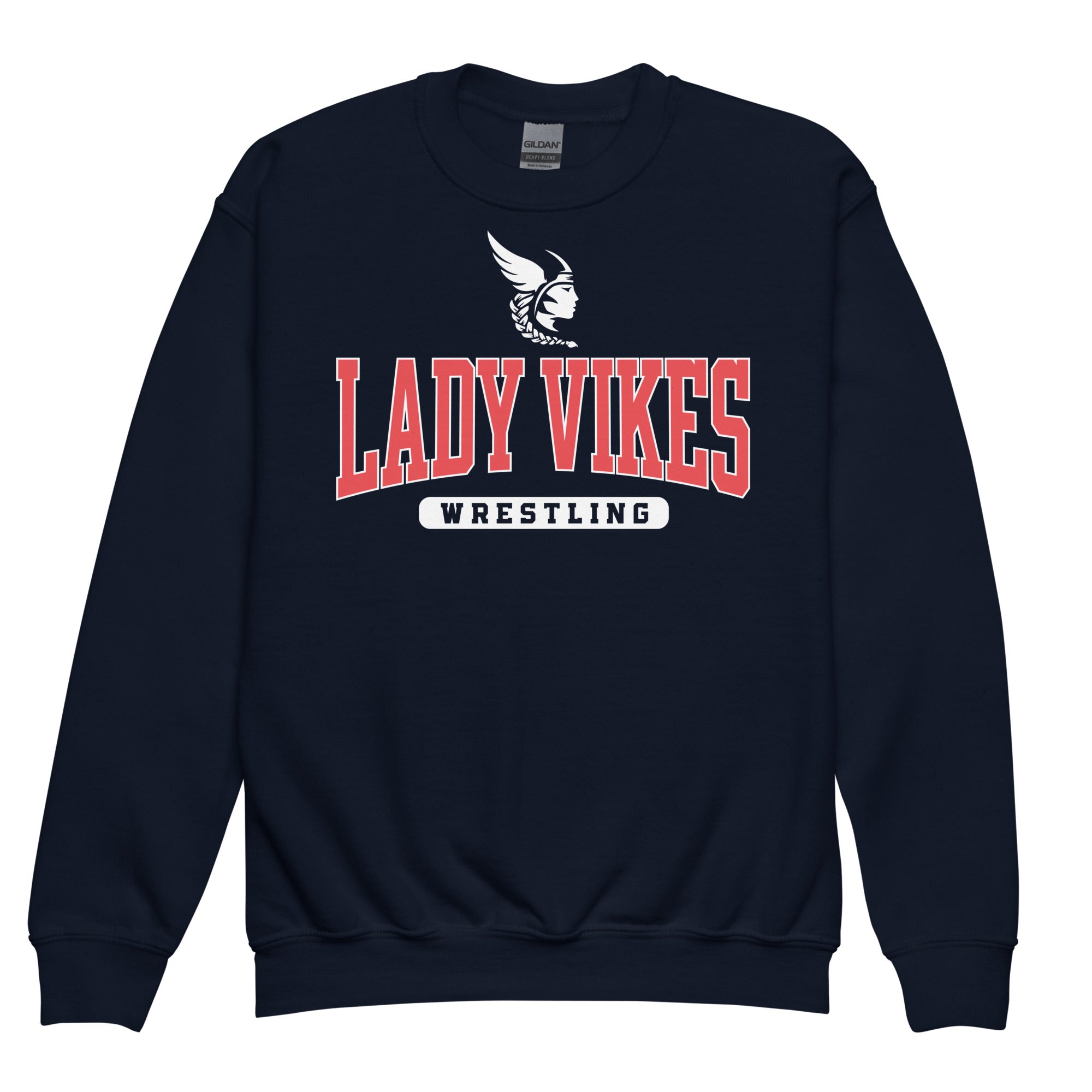 Lady Vikes Wrestling Youth Crewneck Sweatshirt