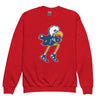 Olathe North XC Old School Mascot Youth crewneck sweatshirt