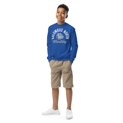 Columbus North Wrestling  Youth Crewneck Sweatshirt