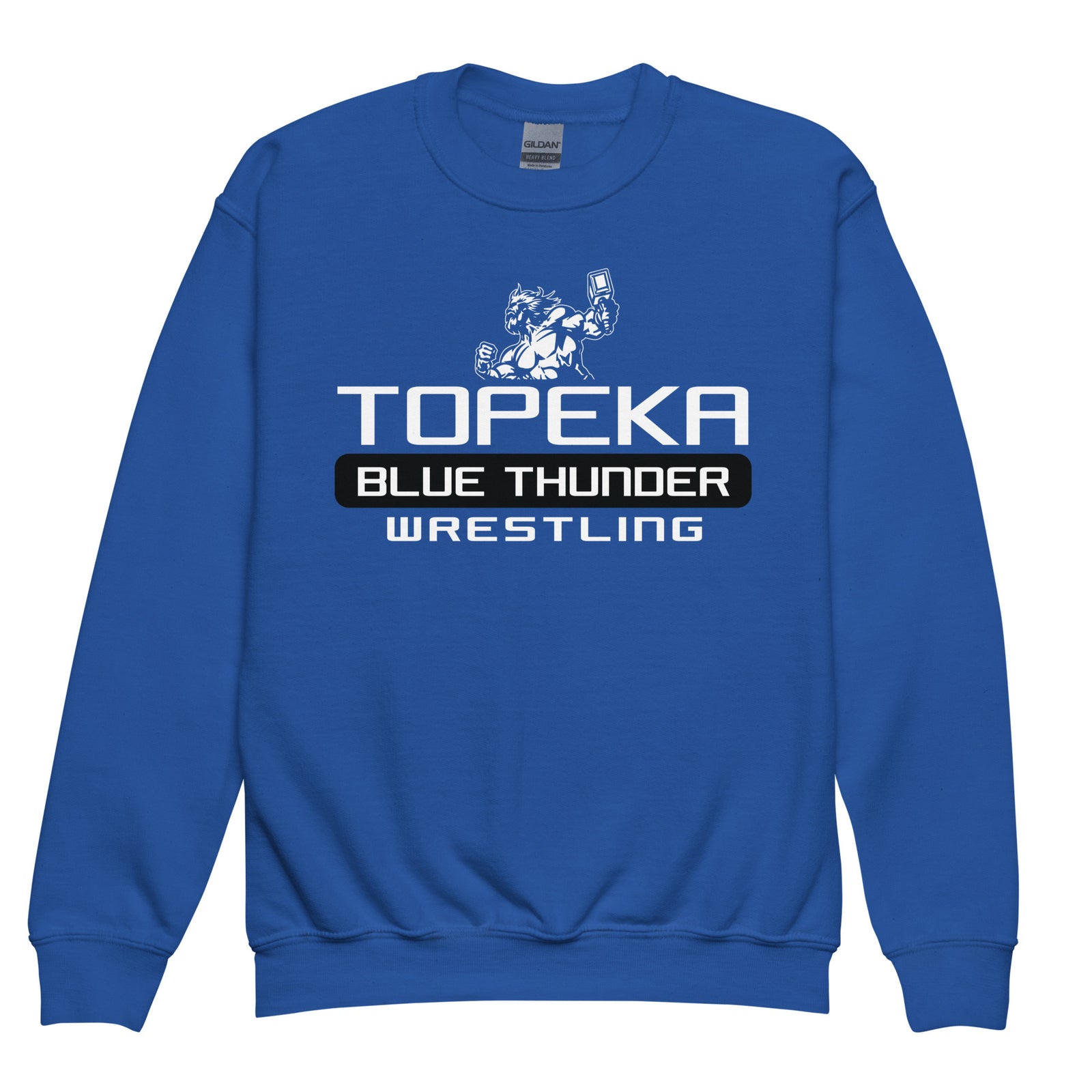 Topeka Blue Thunder Wrestling Youth crewneck sweatshirt