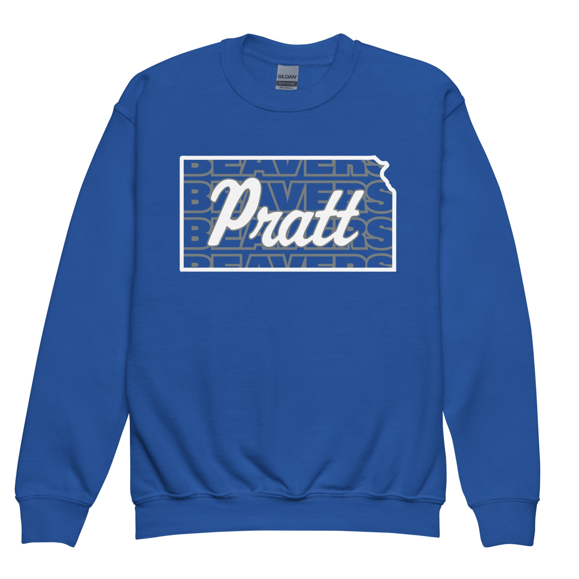 Pratt Community College KS Beavers Youth crewneck sweatshirt