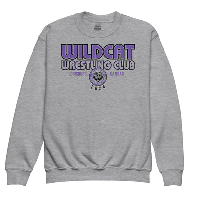 Wildcat Wrestling Club (Louisburg) - With Back Design - Youth Crewneck Sweatshirt
