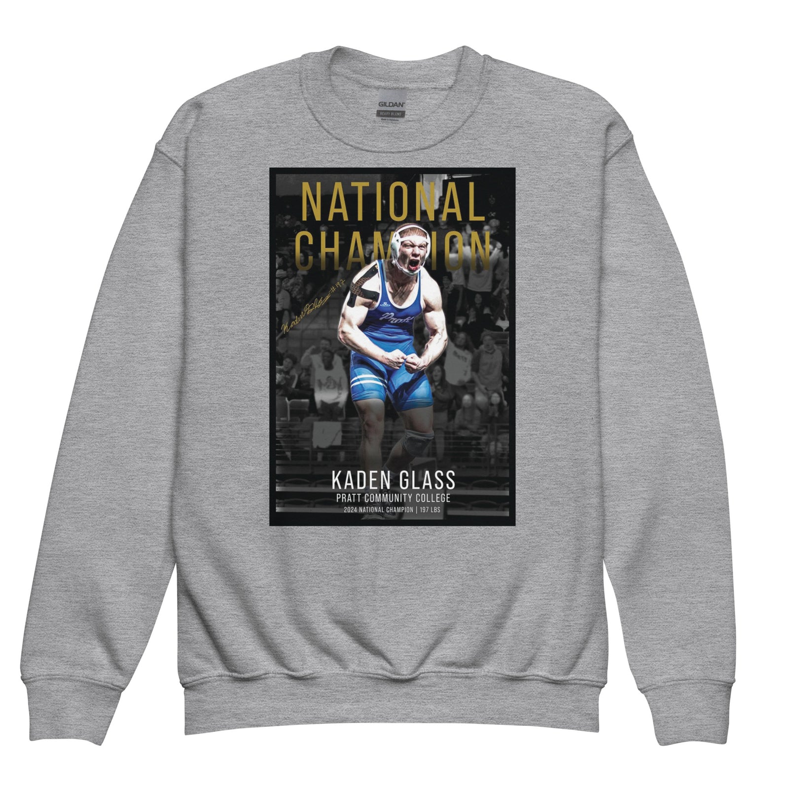 Pratt Community College Glass Youth crewneck sweatshirt