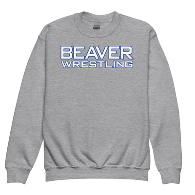 Pratt Community College Beaver Wrestling Youth Crew Neck Sweatshirt