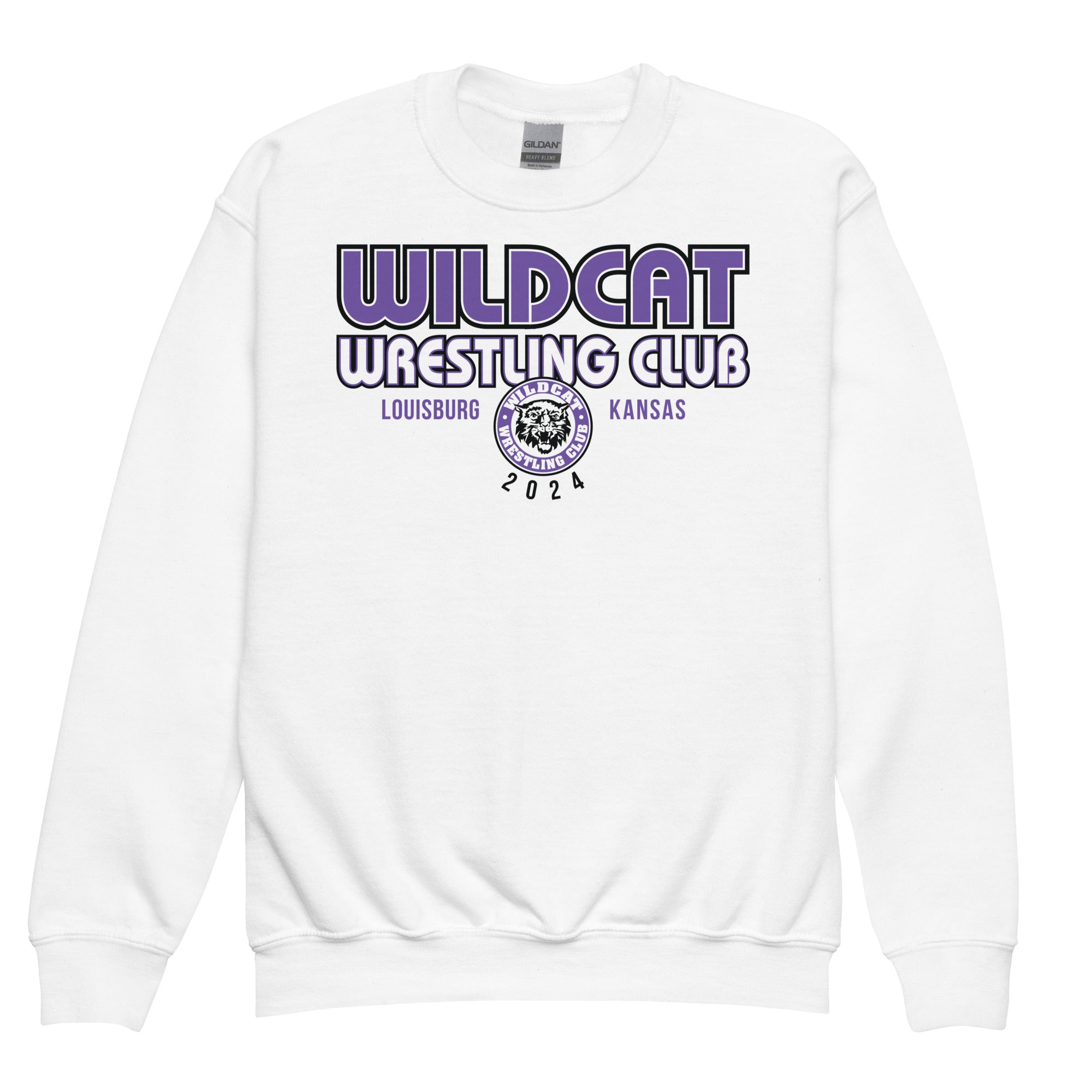 Wildcat Wrestling Club (Louisburg) - Front Design Only - Youth crewneck sweatshirt