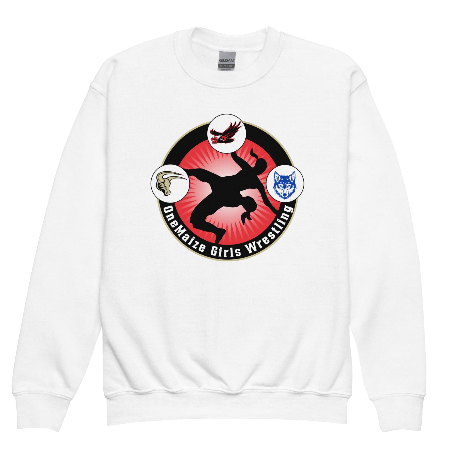 OneMaize Girls Wrestling Youth crewneck sweatshirt