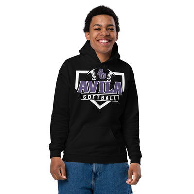 Avila Softball Youth Heavy Blend Hooded Sweatshirt