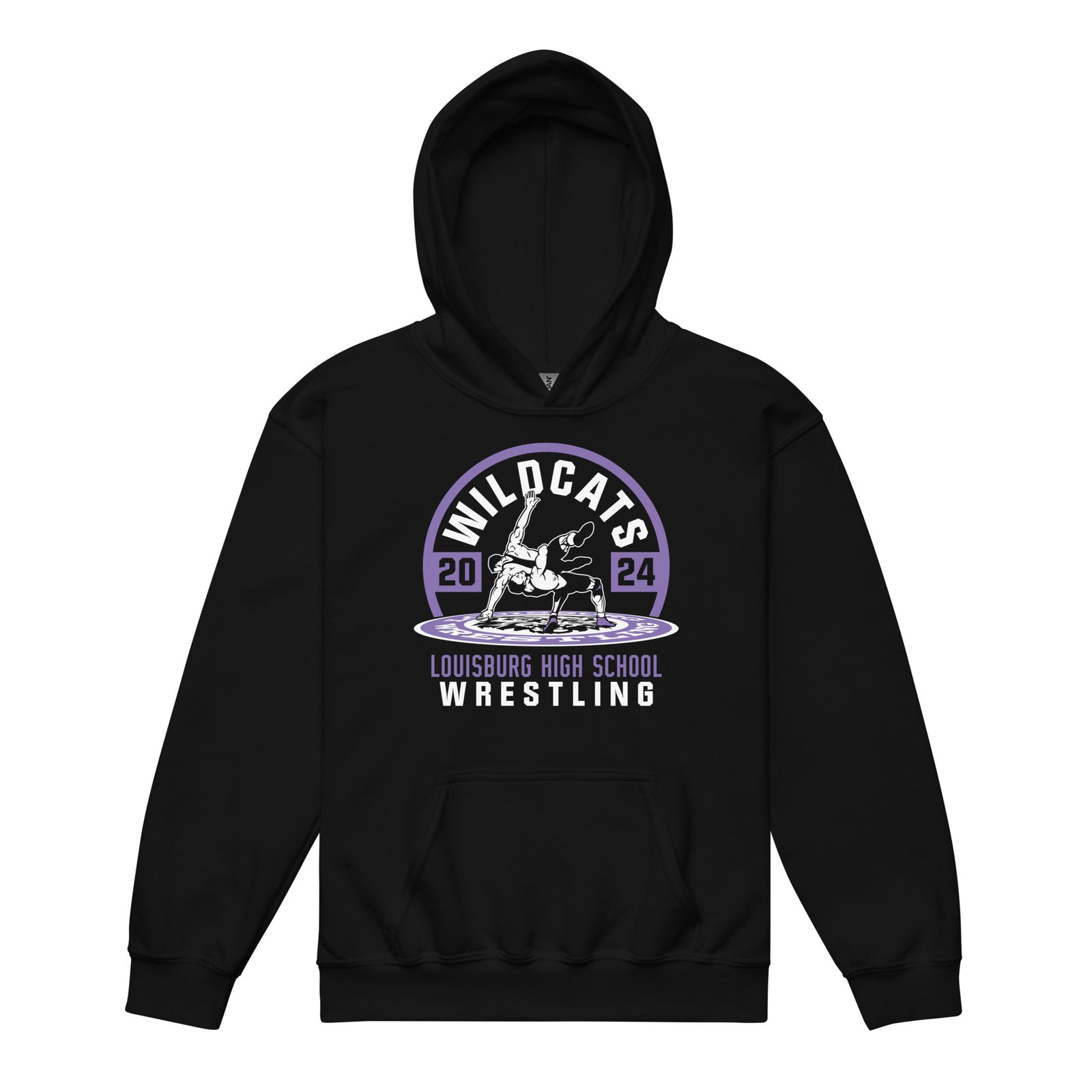 Wildcat Wrestling (Front Only) 2024 Youth heavy blend hoodie