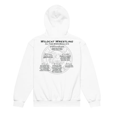 Wildcat Wrestling Club (Louisburg) - With Back Design - Youth Heavy Blend Hooded Sweatshirt