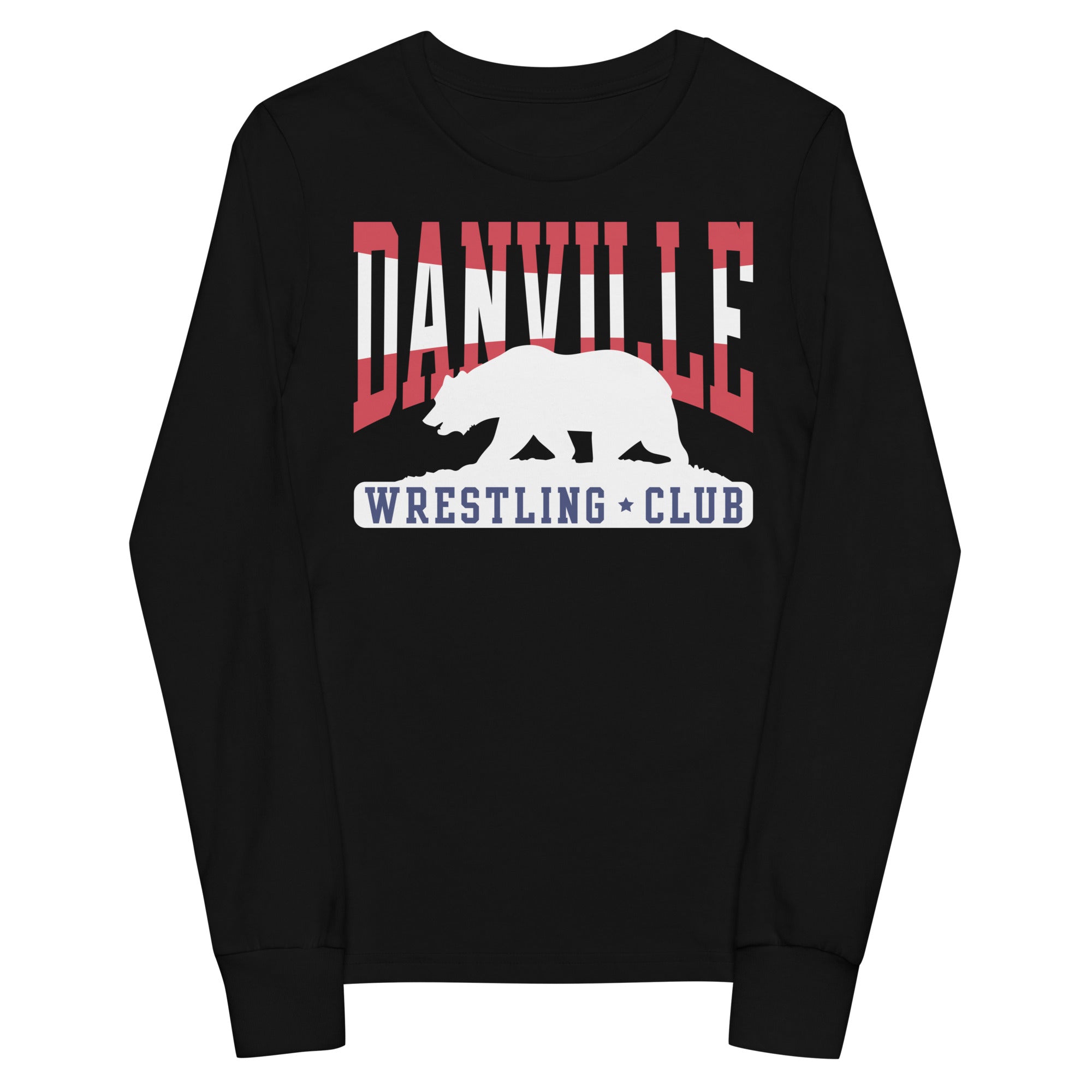 Danville Wrestling Club Black Youth Long Sleeve Tee