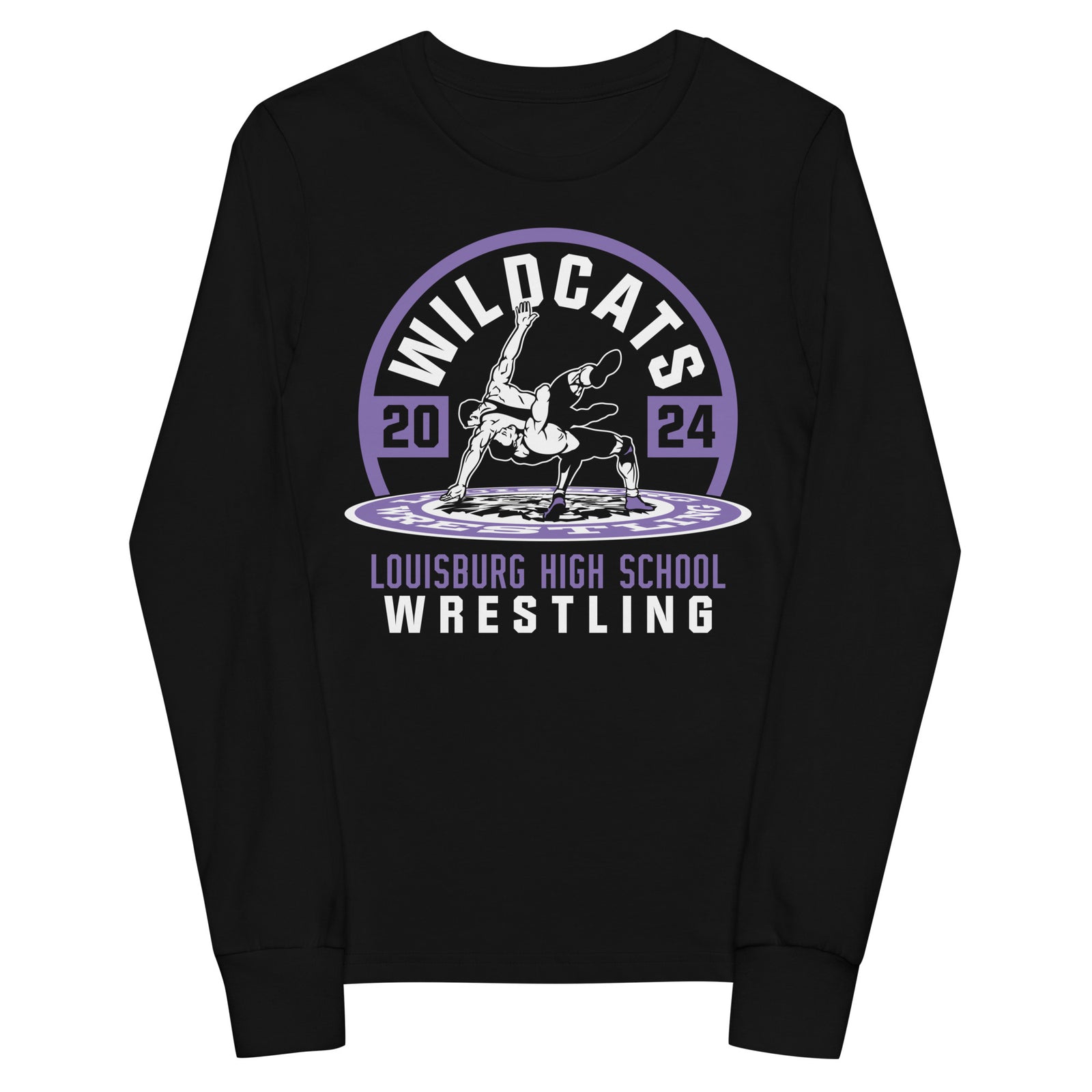 Wildcat Wrestling (Front Only) 2024 Youth long sleeve tee