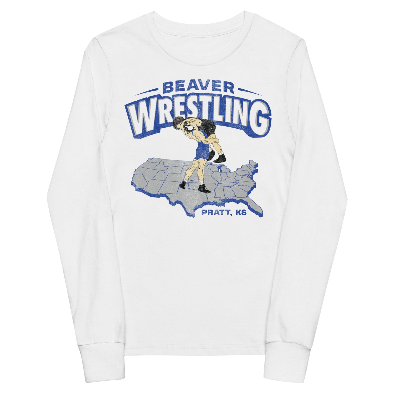 Pratt Community College Beaver Wrestling USA Youth Long Sleeve Tee