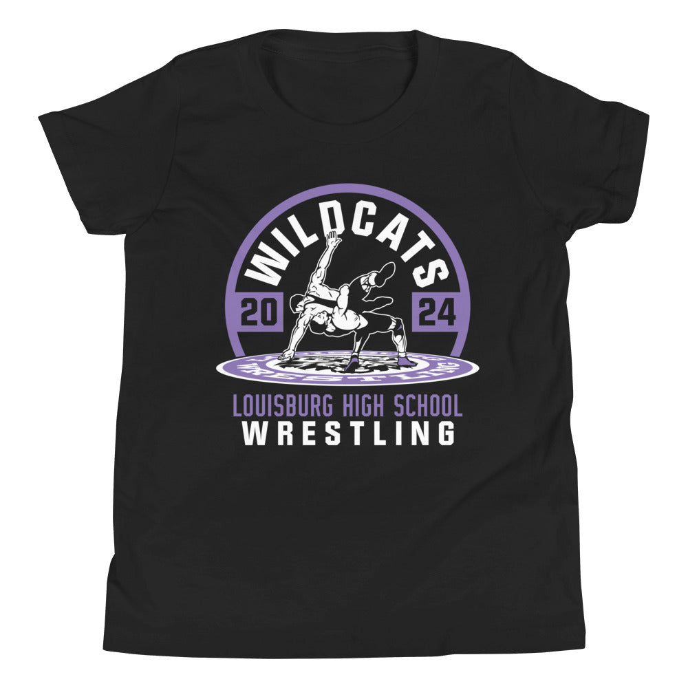 Wildcat Wrestling (Front Only) 2024 Youth Short Sleeve T-Shirt