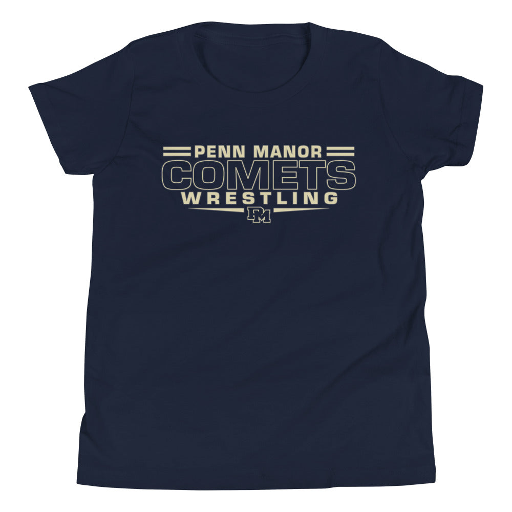 Penn Manor Comets Wrestling  Navy Youth Staple Tee