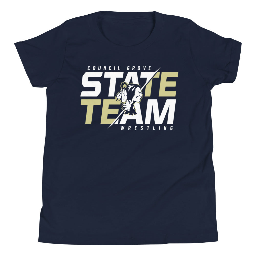 Council Grove Wrestling State Team 2023 Youth Short Sleeve T-Shirt